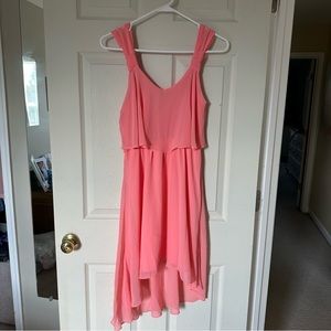 Peach coral asymmetrical dress
